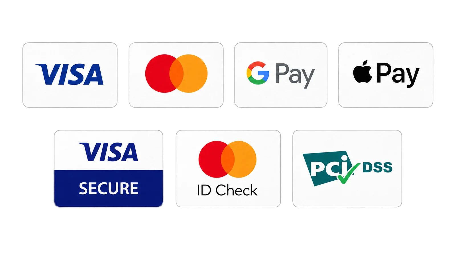 Accepted payment methods and security marks